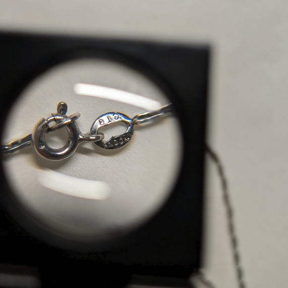 Vintage Sterling silver necklace and hand blown glass heart pendant Murano - Picture 5 of 6